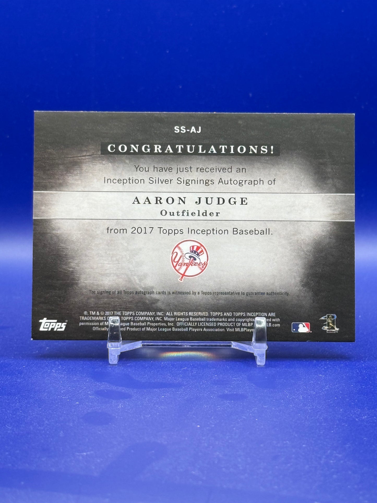 2017 Topps Inception Silver Signings Aaron Judge /99 #SS-AJ