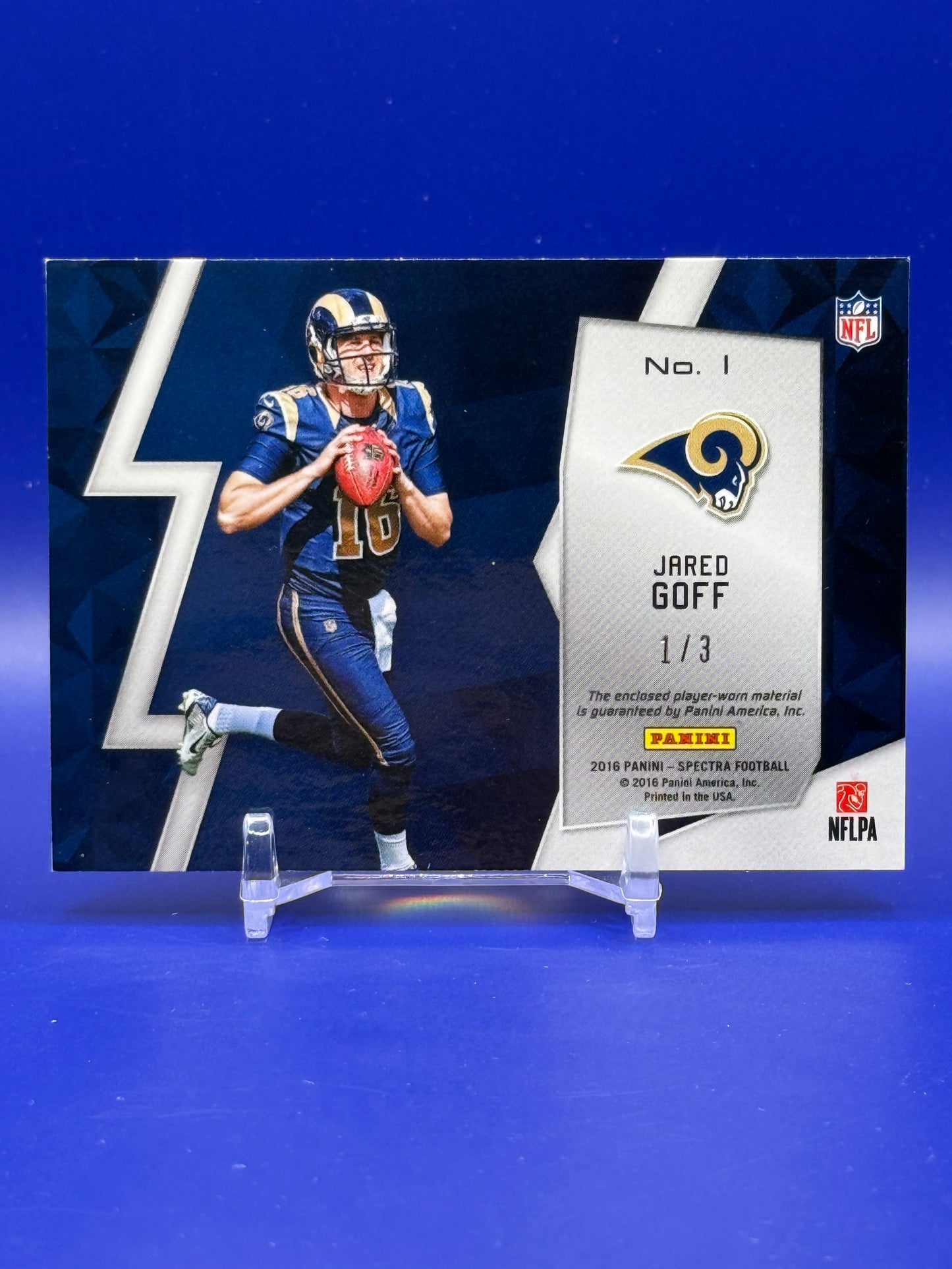 2016 Panini Spectra Next Era Patch RC Jared Goff /3