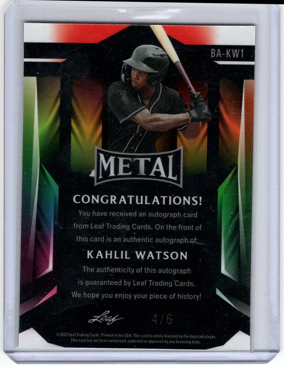2023 Leaf Metal Kahlil Watson #BA-KW1