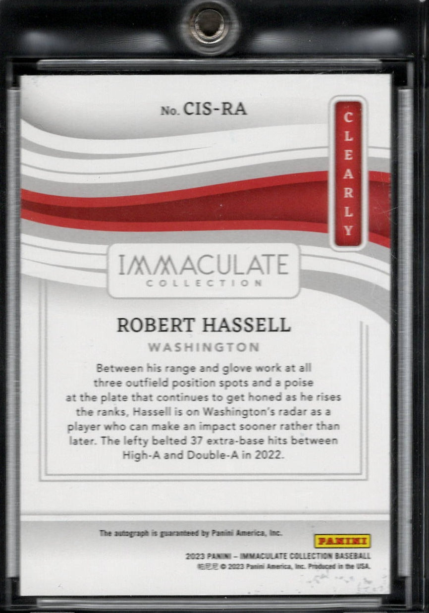 2023 Panini Immaculate Collection Clearly Robert Hassell #CIS-RA