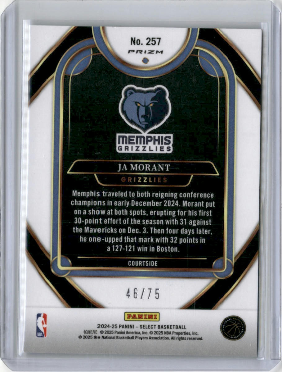 2024-25 Panini Select Prizm Ja Morant #257