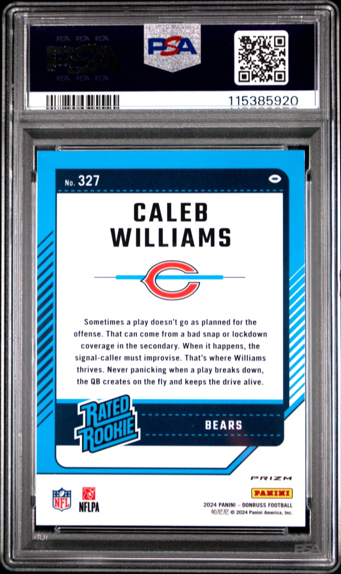 2024 Panini Donruss Caleb Williams #327 PSA 10