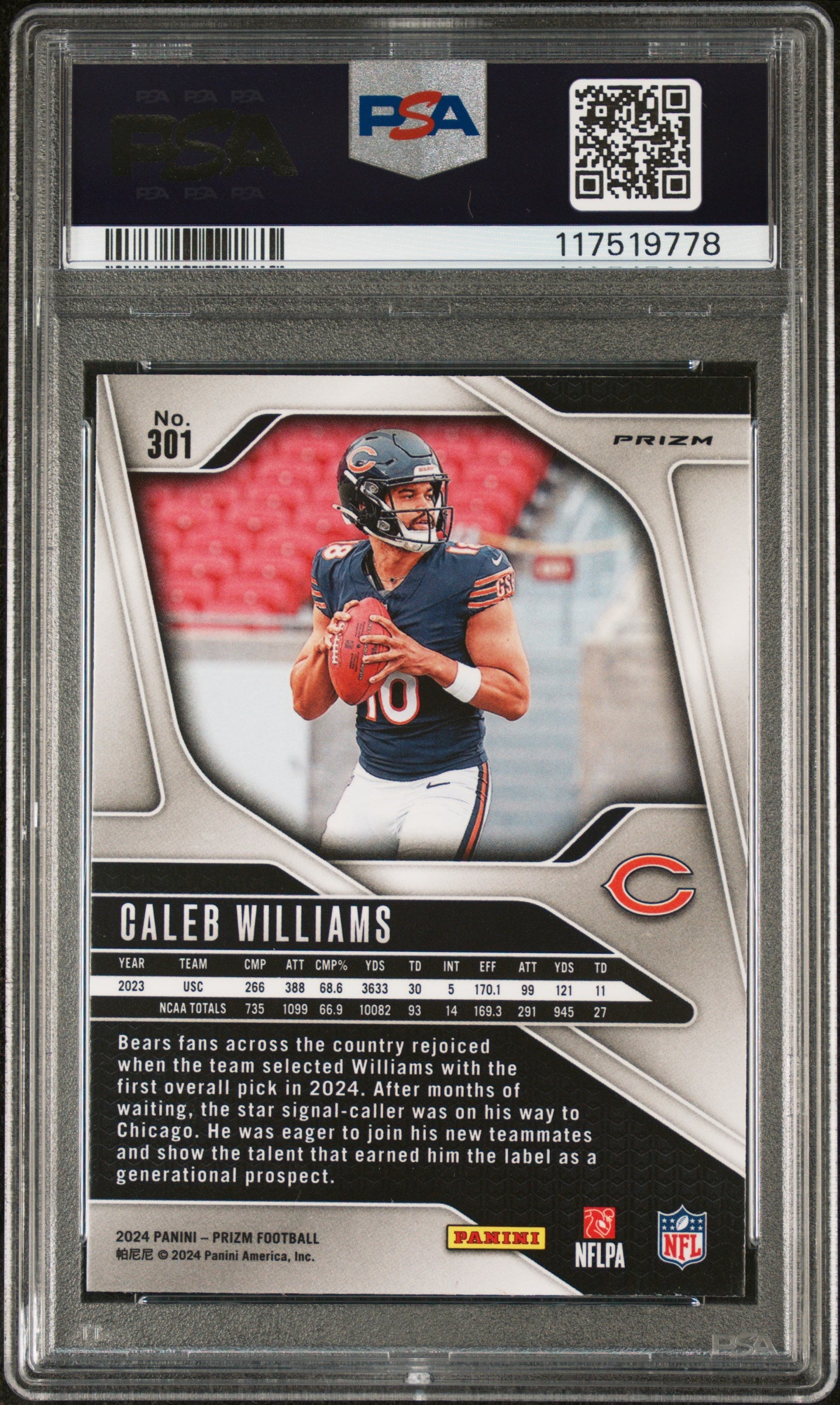 2024 Panini Prizm Caleb Williams #301 PSA 10