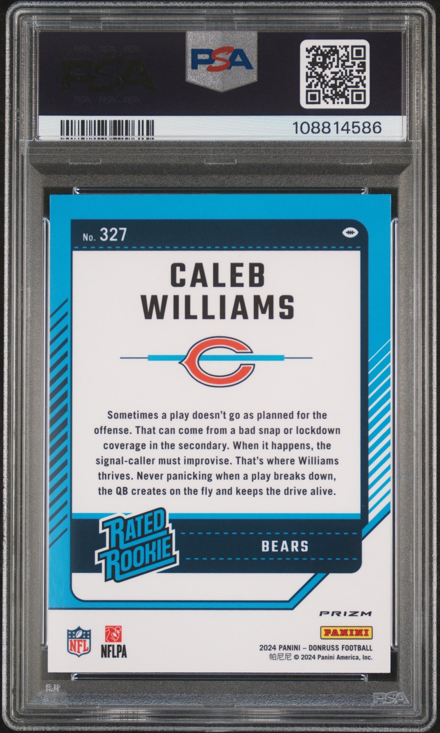 2024 Panini Donruss Caleb Williams RC - Red Wave #327 PSA 10