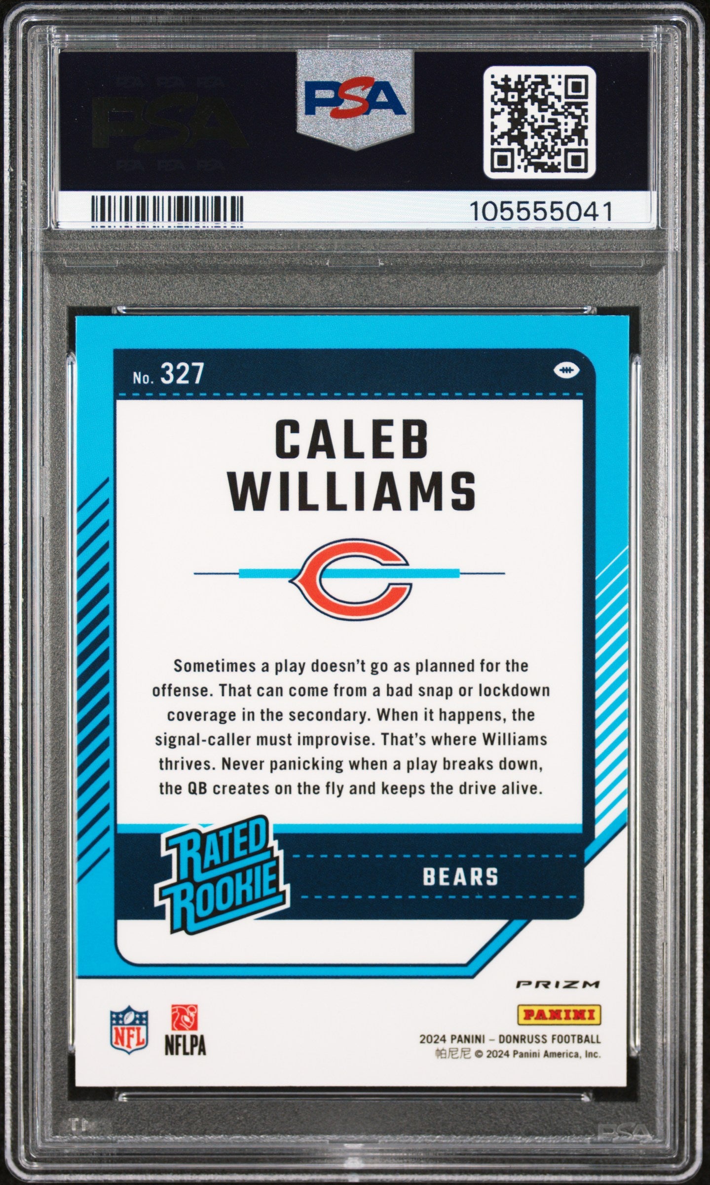 2024 Panini Donruss Caleb Williams RC - Red & Green #327 PSA 10
