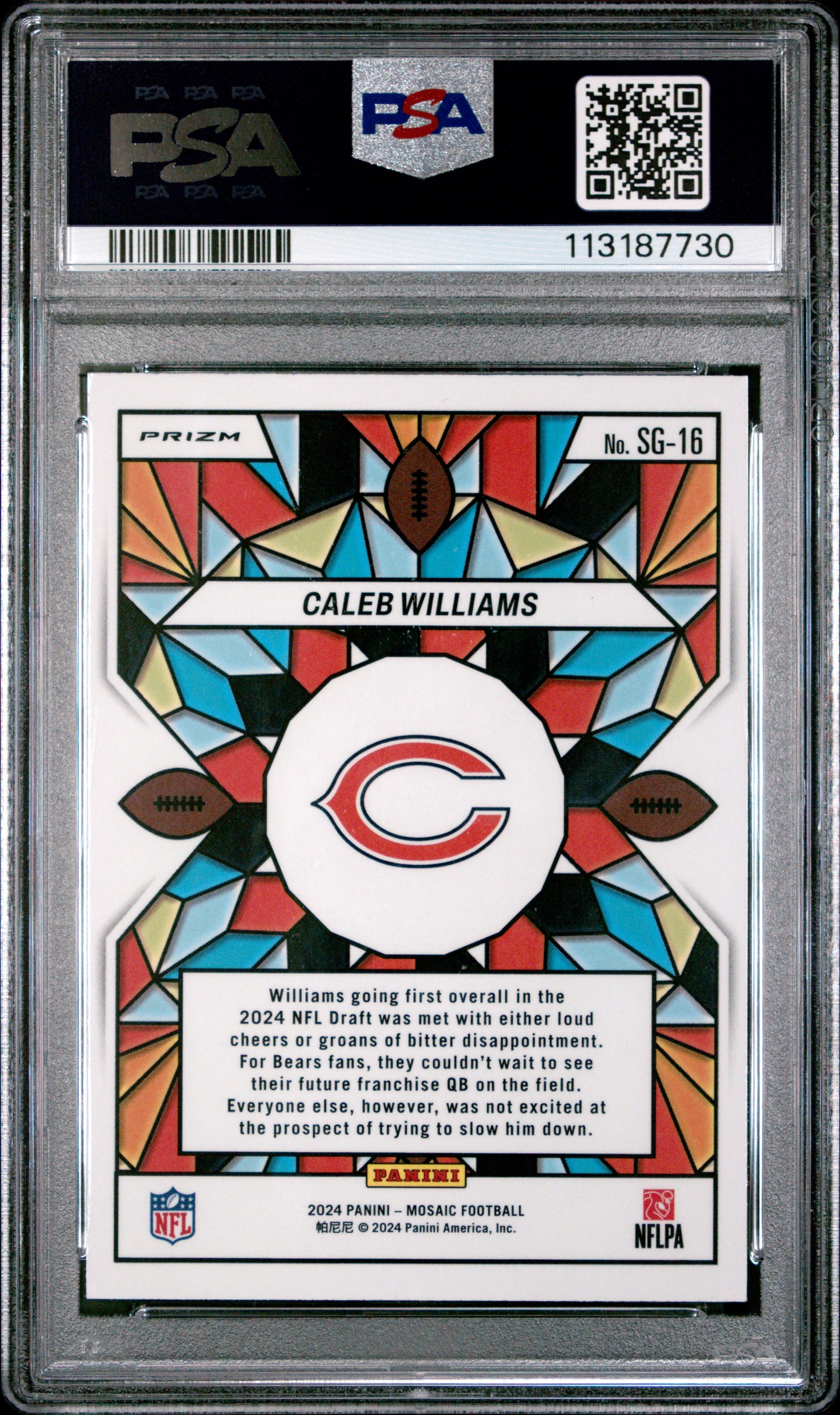 2024 Panini Mosaic Caleb Williams #SG16 PSA 9