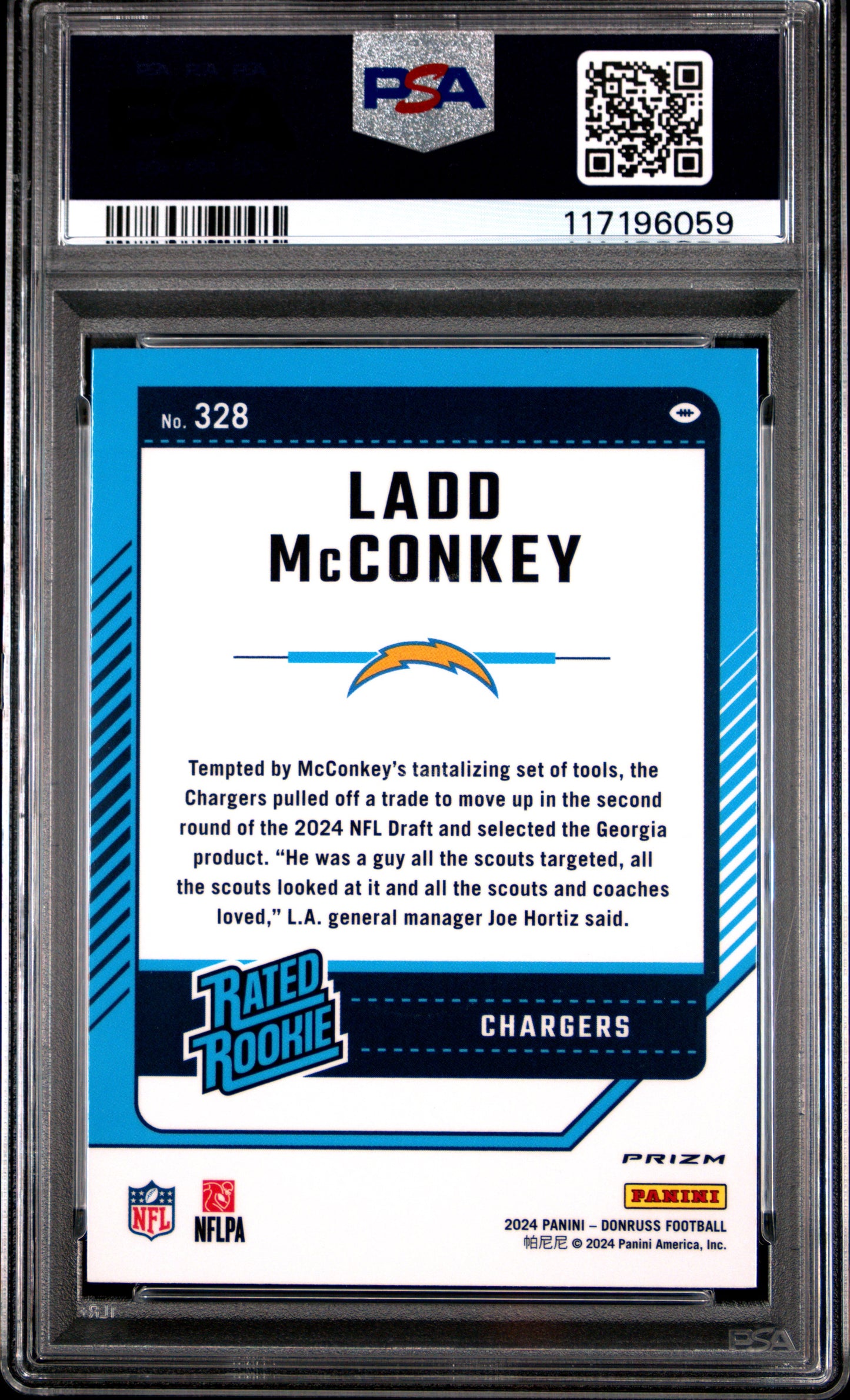 2024 Panini Donruss Ladd Mcconkey Blue Scope #328 PSA 10