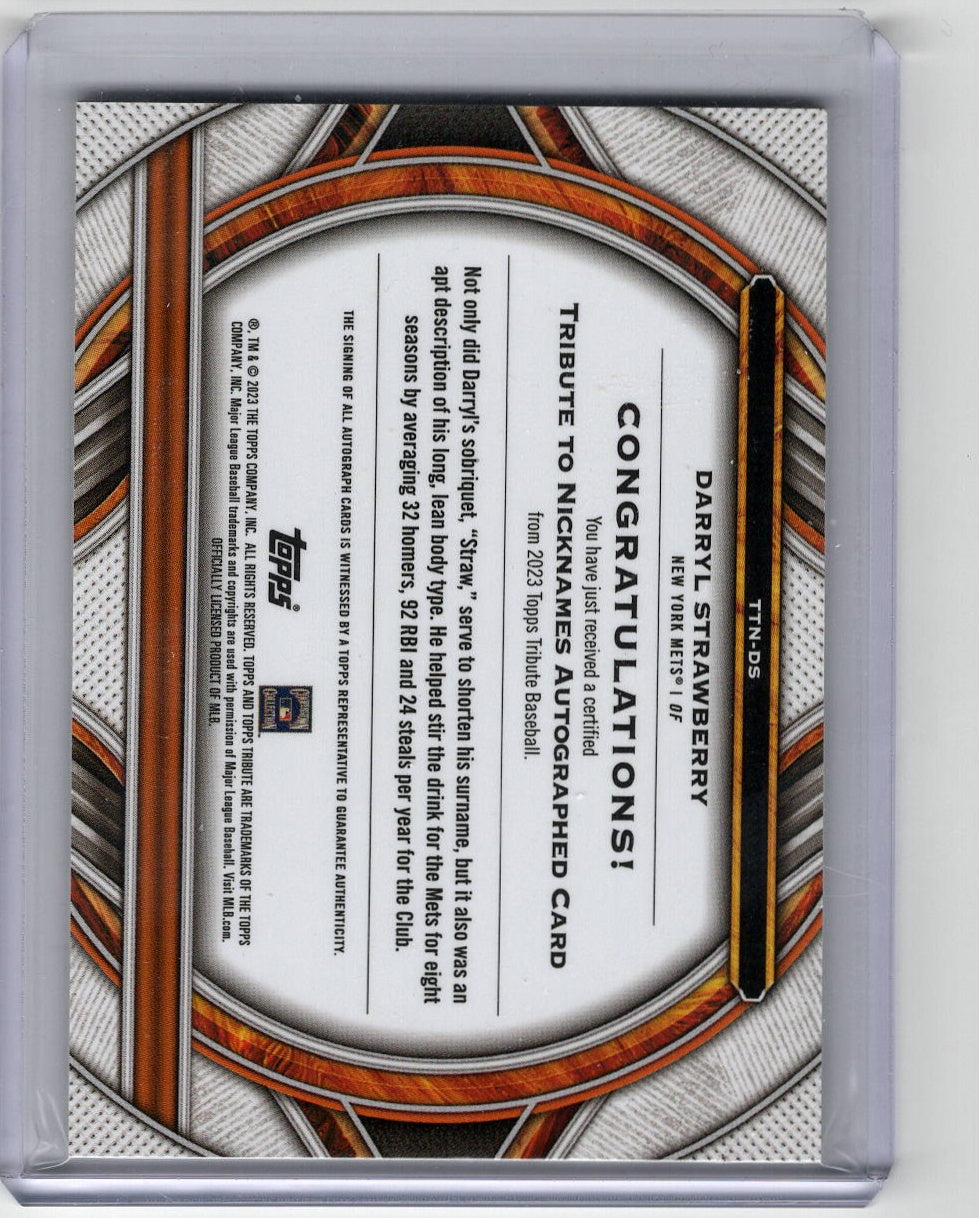 2023 Topps Tribute to Nicknames Autograph Darryl Strawberry #TN-DS