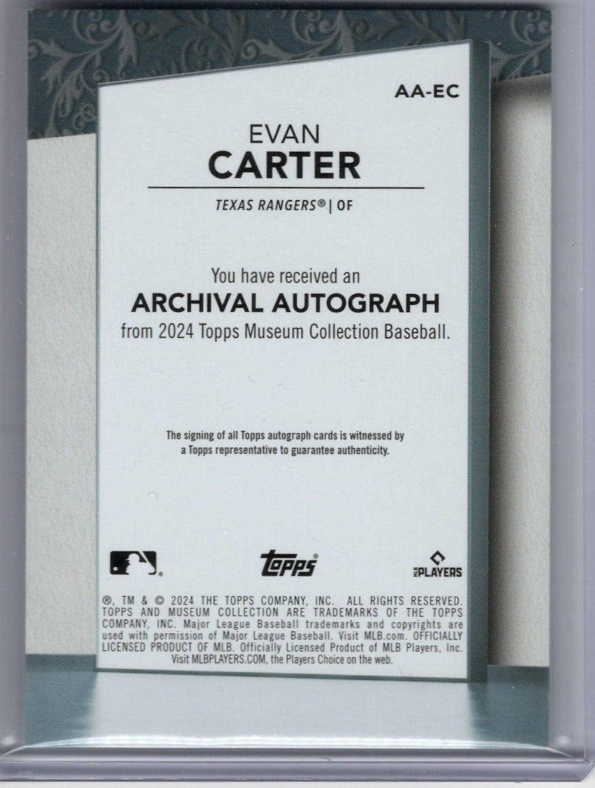 2024 Topps Museum Collection Evan Carter #AA-EC