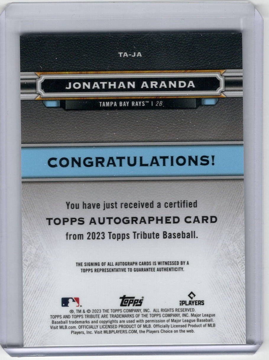 2023 Topps Tribute Autographs Jonathan Aranda #TA-JA