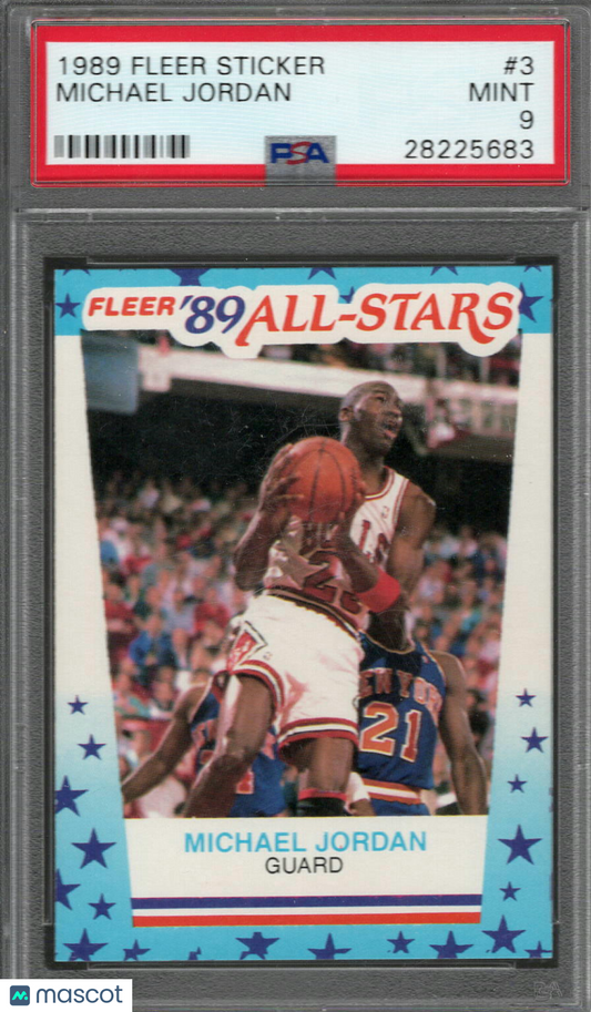 1989 Fleer Sticker Michael Jordan #3 PSA 9