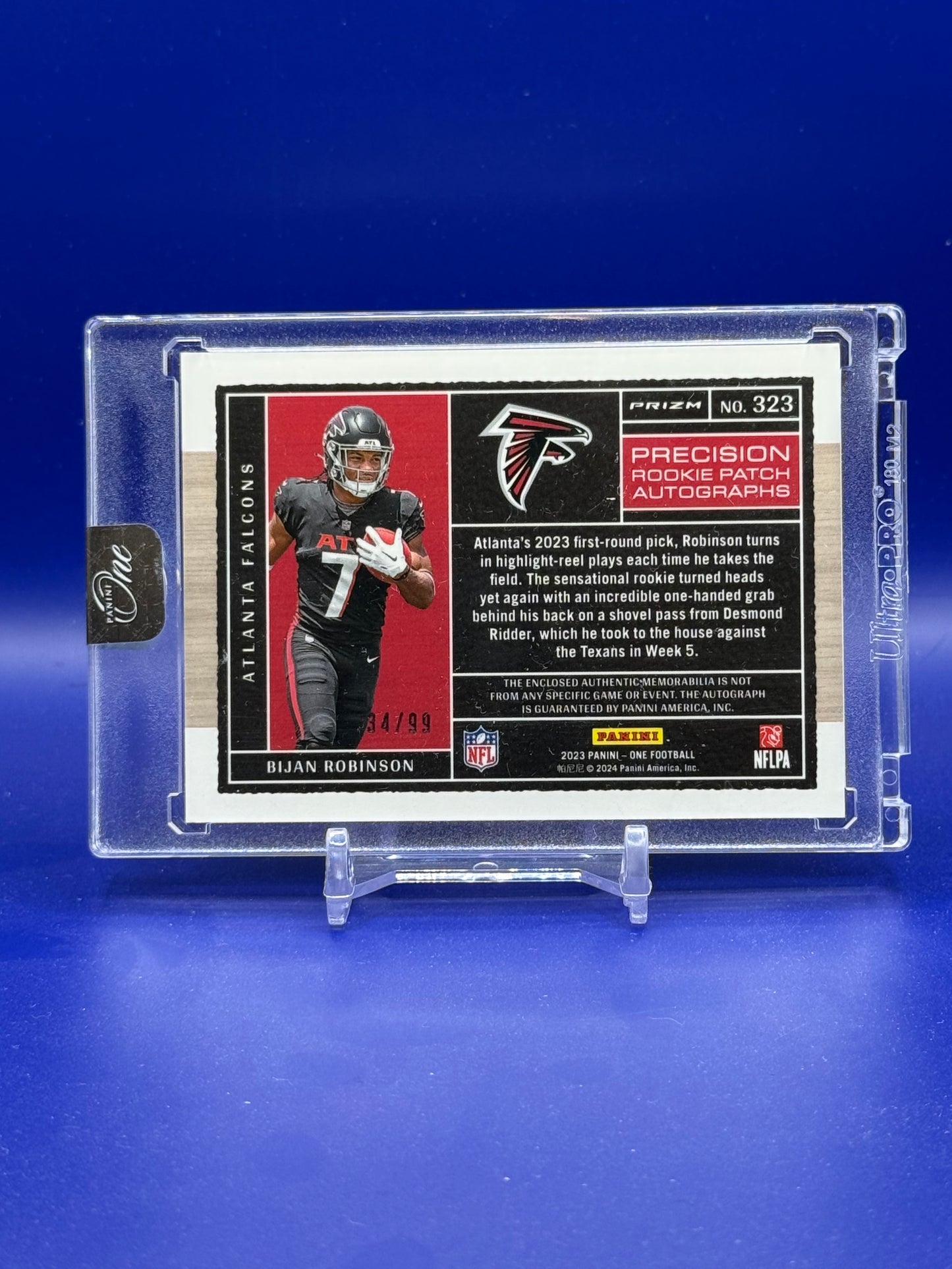 2023 Panini One Bijan Robinson RPA /99 #323