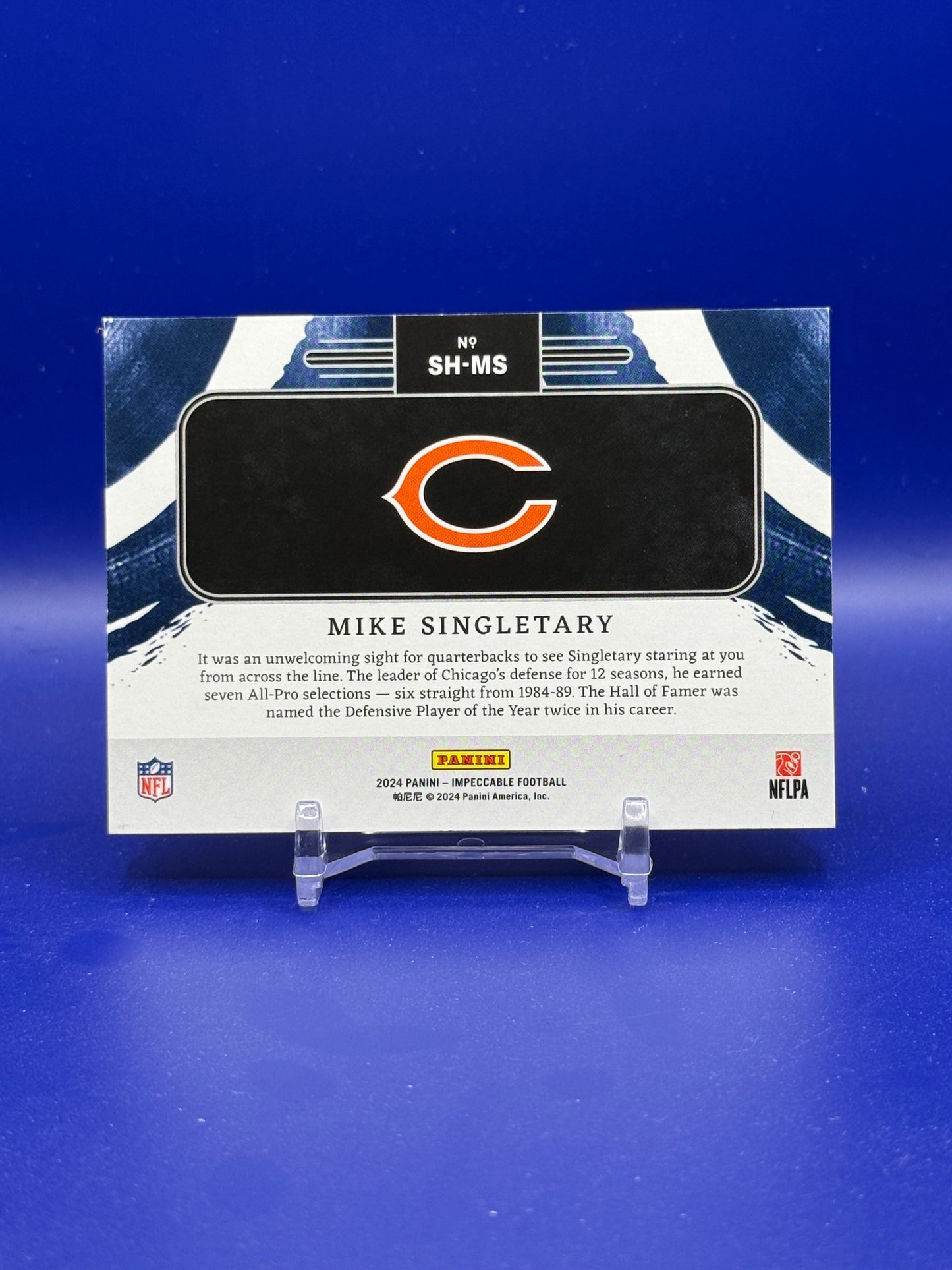 2024 Panini Impeccable Mike Singletary HOF Silver Bar /25 #SH-MS