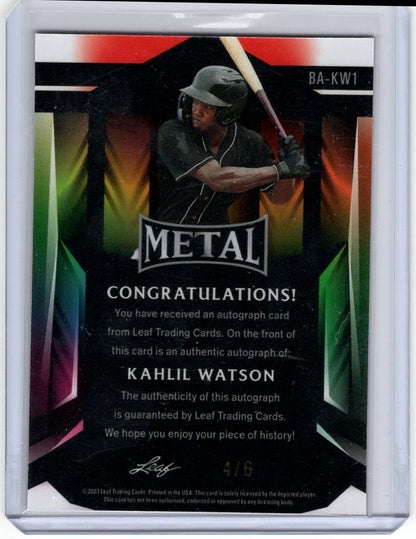 2023 Leaf Metal Kahlil Watson #BA-KW1