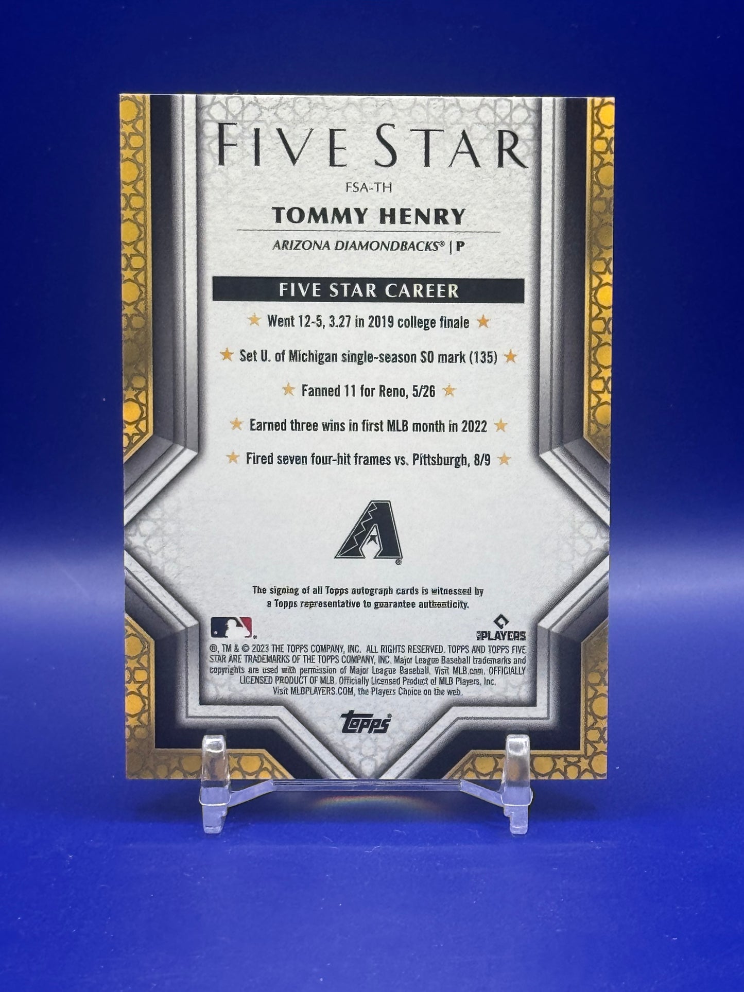 2023 Topps Five Star Tommy Henry #FSA-TH