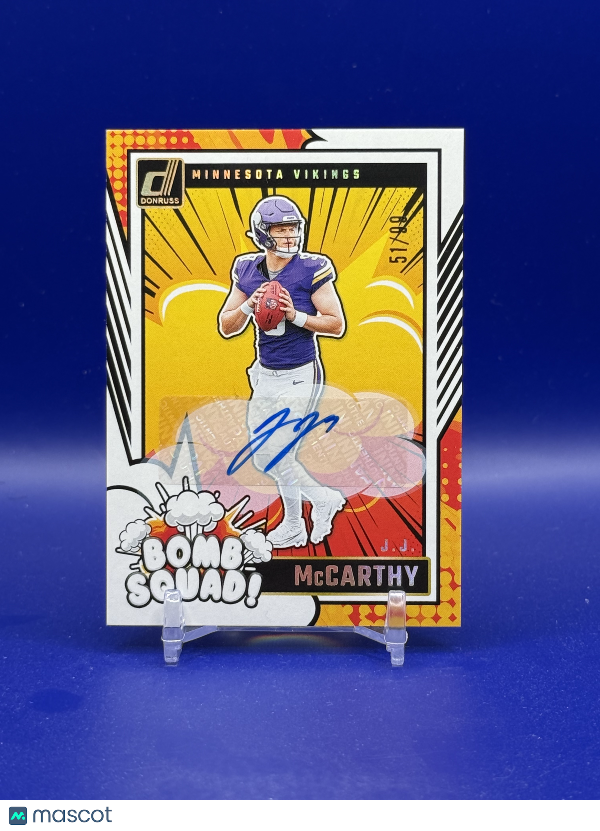 2024 Panini Donruss Bomb Squad Autographs JJ Mccarthy /99 #5