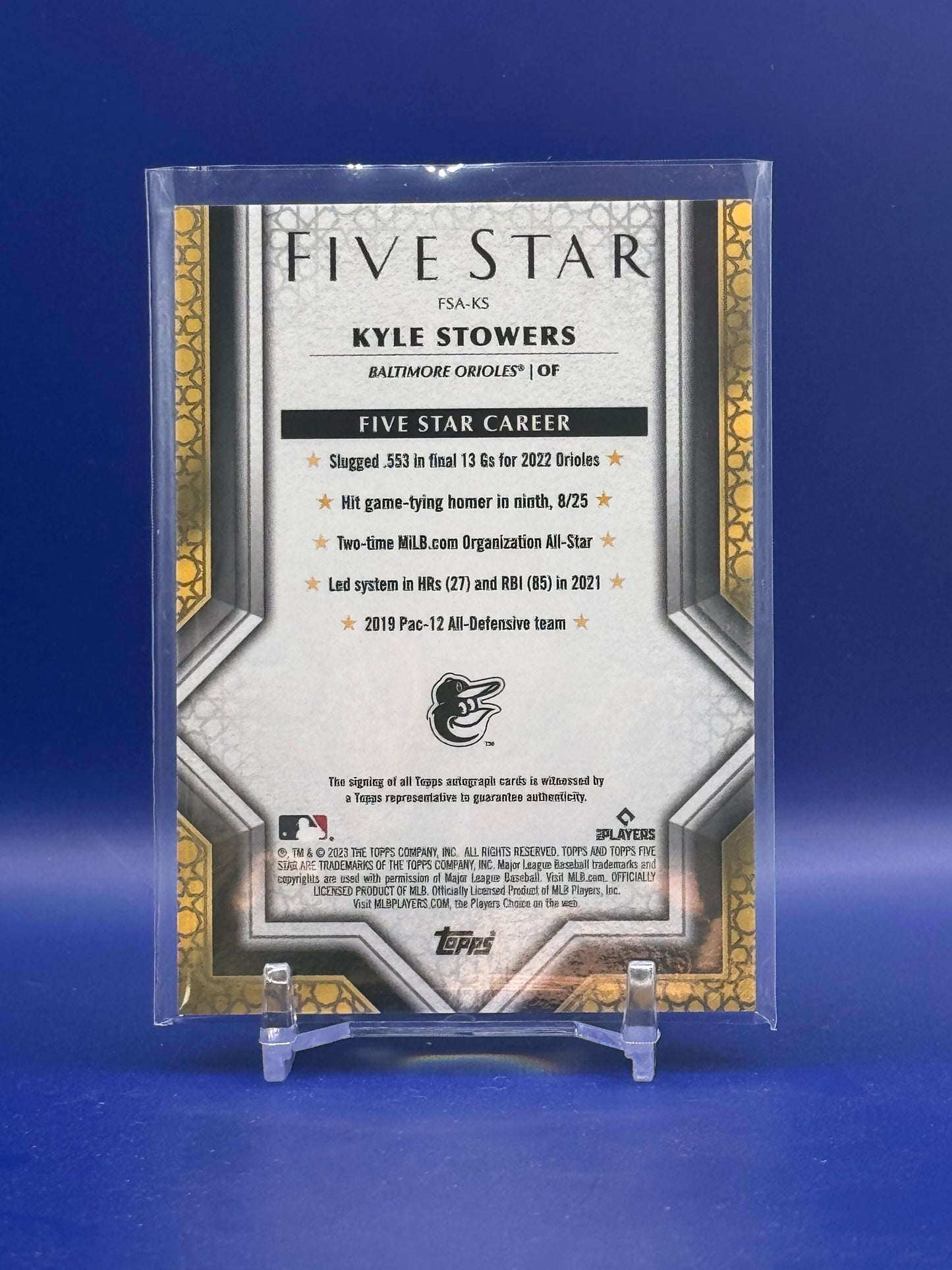 2023 Topps Five Star Kyle Stowers #FSA-KS