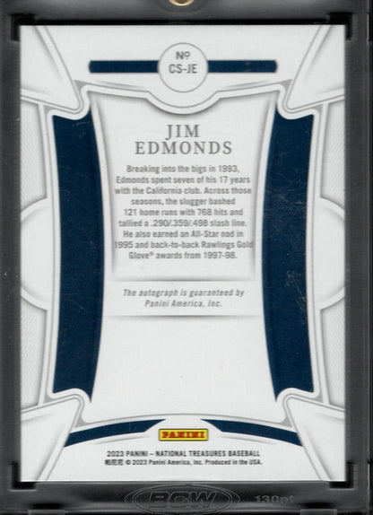 2023 Panini National Treasures Century Signatures Jim Edmonds #CS-JE
