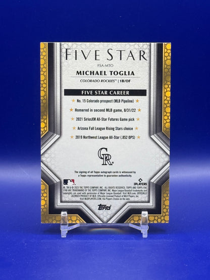 2023 Topps Five Star Michael Toglia #FSA-MTO