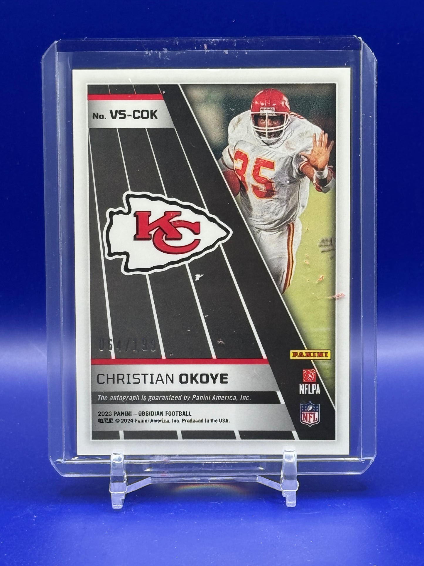 2023 Panini Obsidian Football Christian Okoye #VS-COK