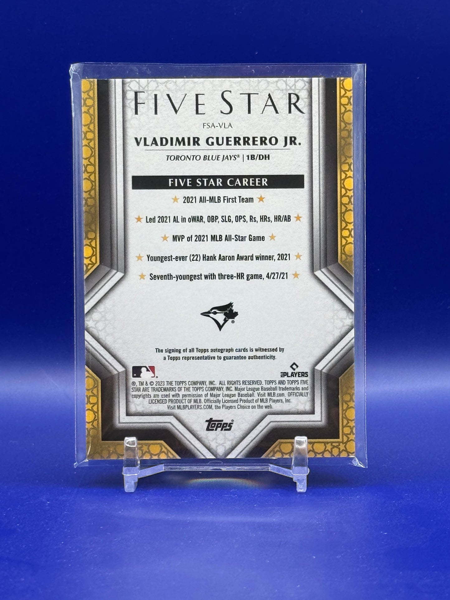 2023 Topps Five Star Vladimir Guerrero Jr. #FSA-VLA