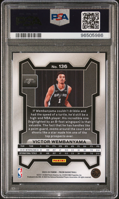 2023 Panini Prizm Victor Wembanyama #136 PSA 10