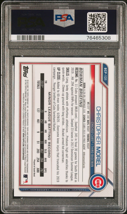 2021 Bowman Sapphire Edition Chrome Prospects Christopher Morel #BCP131 PSA 10