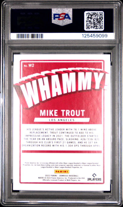 2022 Panini Donruss Whammy! Mike Trout #W2 PSA 10 - Case Hit