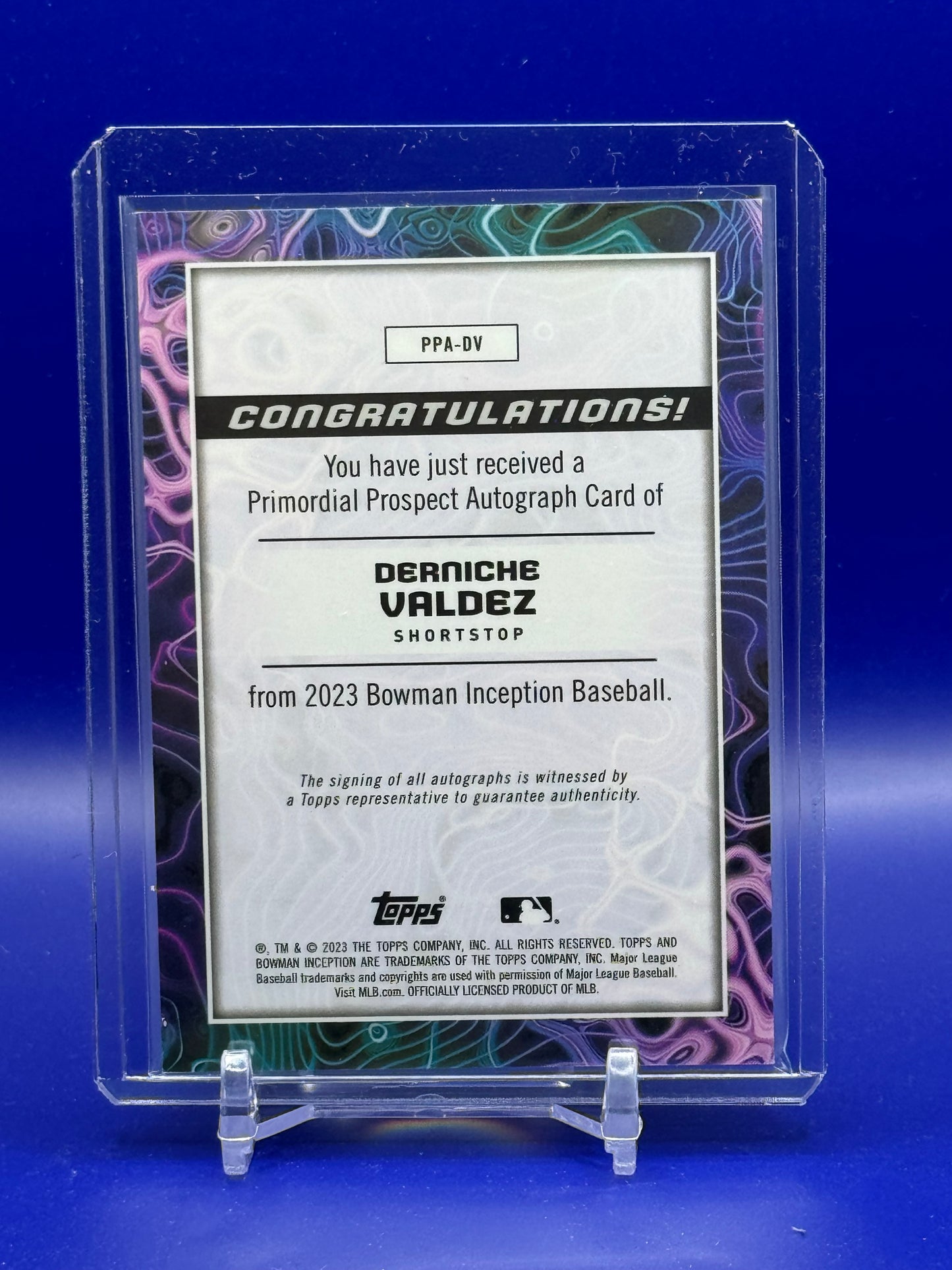 2023 Bowman Inception Derniche Valdez #PPA-DV