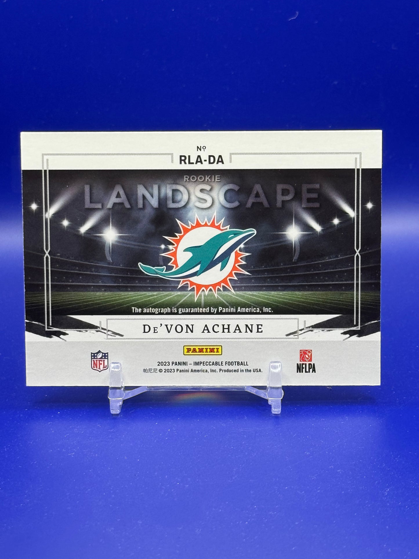 2023 Panini Impeccable De'Von Achane #RLA-DA