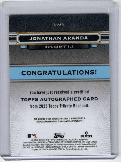 2023 Topps Tribute Autographs Jonathan Aranda #TA-JA