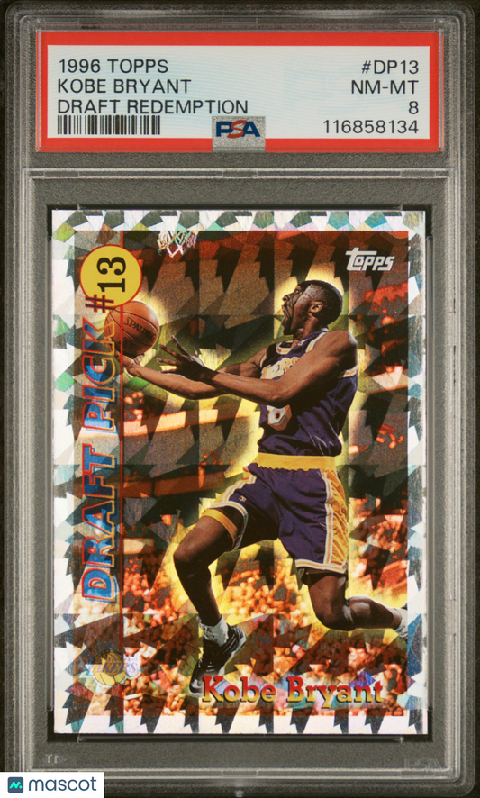 1996 Topps Draft Redemption Kobe Bryant RC #DP13 PSA 8