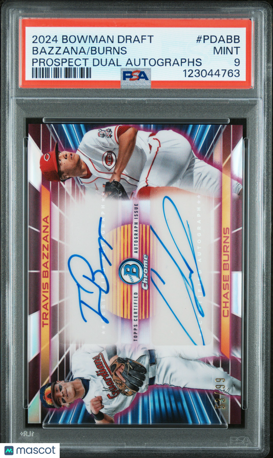 2024 Bowman Draft Travis Bazzana Chase Burns #PDABB PSA 9
