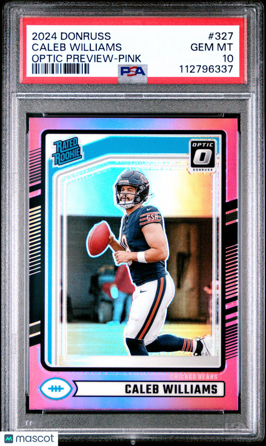 2024 Panini Donruss Caleb Williams RC - Pink #327 PSA 10