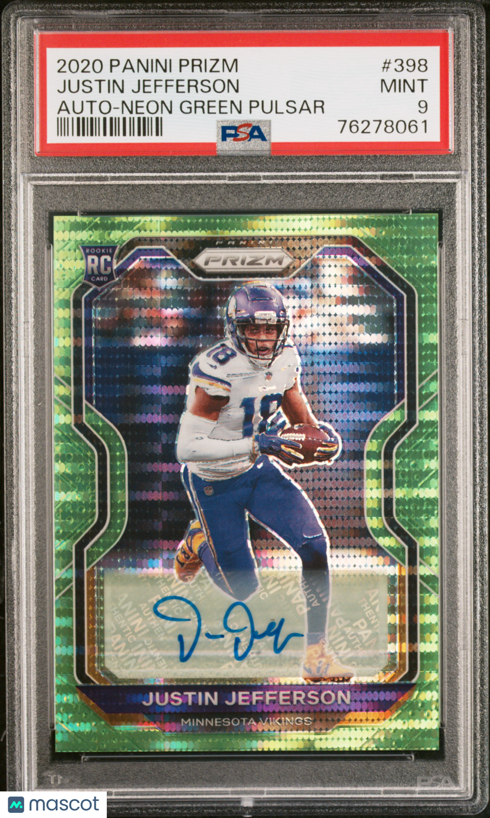 2020 Panini Prizm Justin Jefferson Auto #398 PSA 9