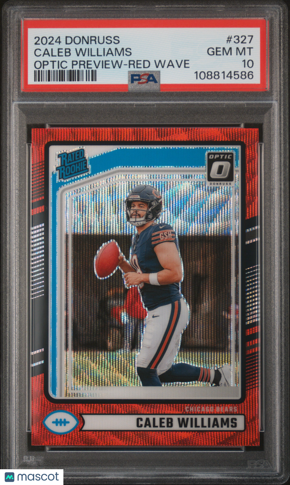 2024 Panini Donruss Caleb Williams RC - Red Wave #327 PSA 10