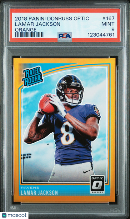 2018 Panini Donruss Optic Lamar Jackson #167 PSA 9