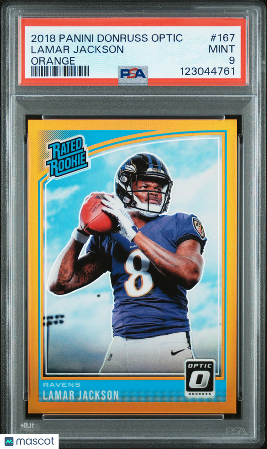 2018 Panini Donruss Optic Lamar Jackson #167 PSA 9