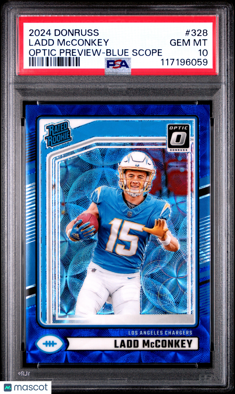 2024 Panini Donruss Ladd Mcconkey Blue Scope #328 PSA 10